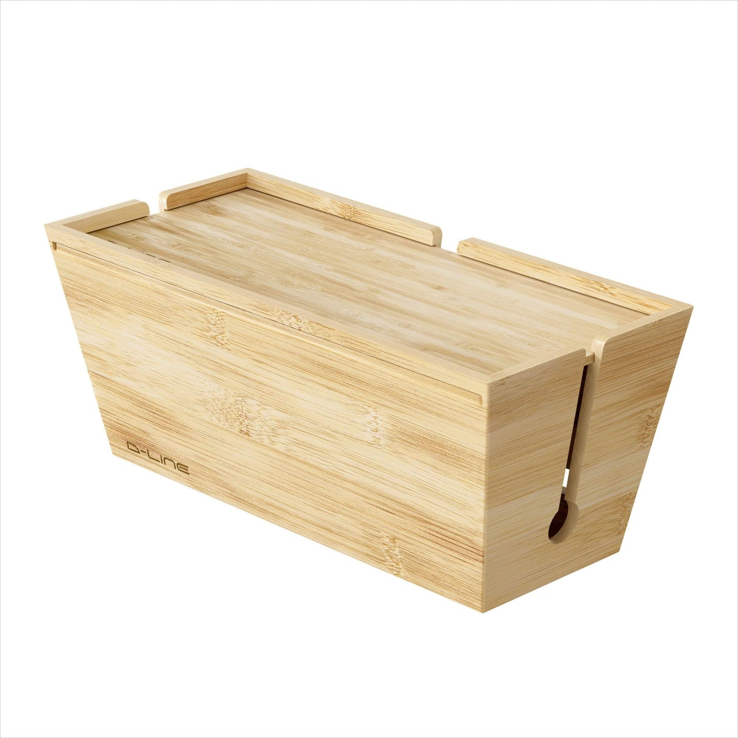 Bamboo Cable Tidy Box - Eco-Friendly Natural Wire Organiser with Lid