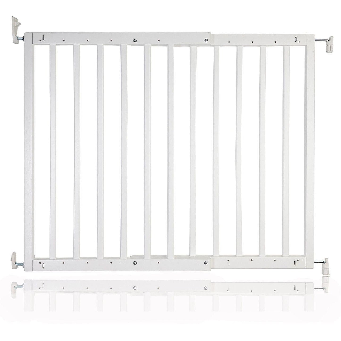 Safetots Chunky Wooden Screw Fit Stair Gate White 63.5-105.5cm