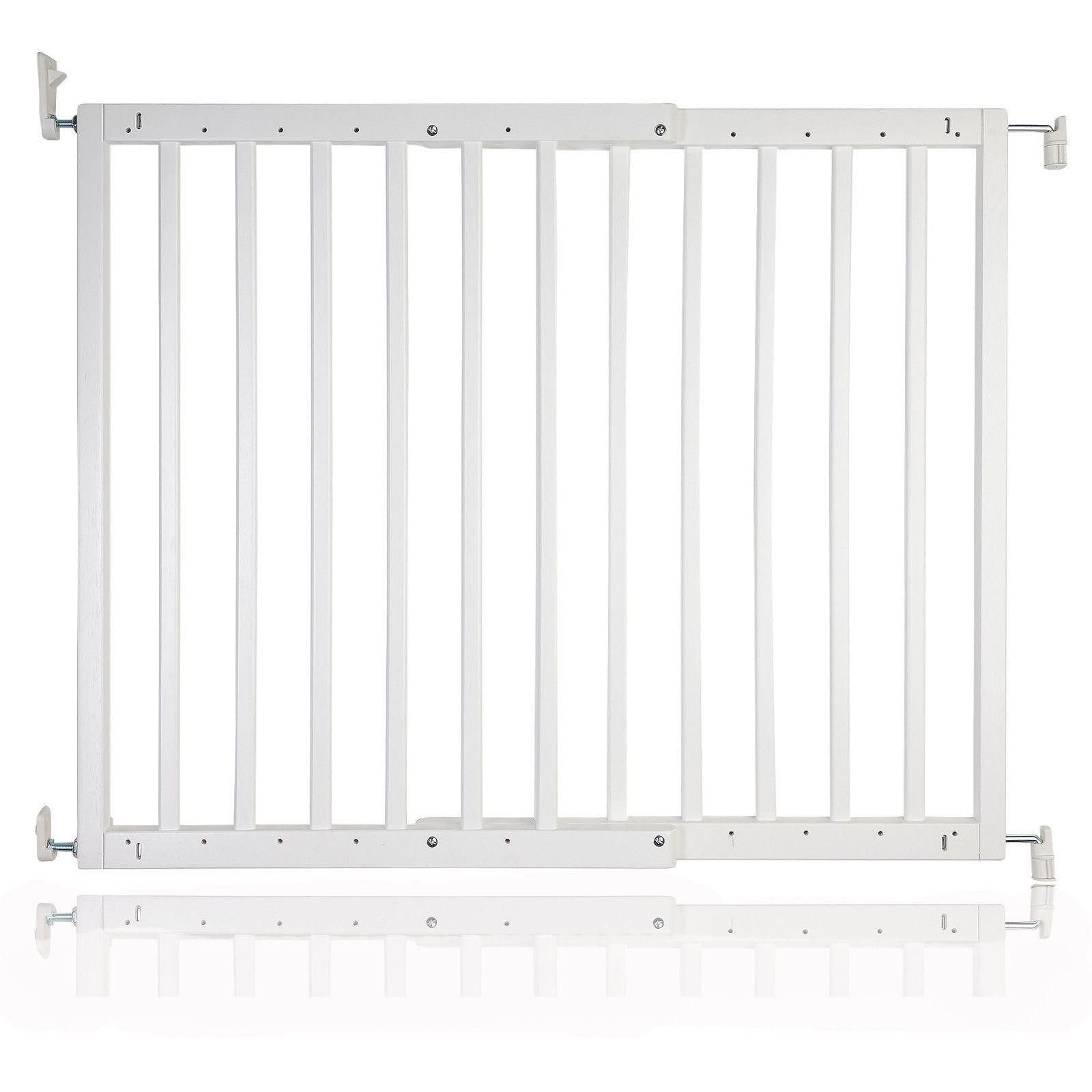 Safetots Chunky Wooden Screw Fit Stair Gate White 63.5-105.5cm