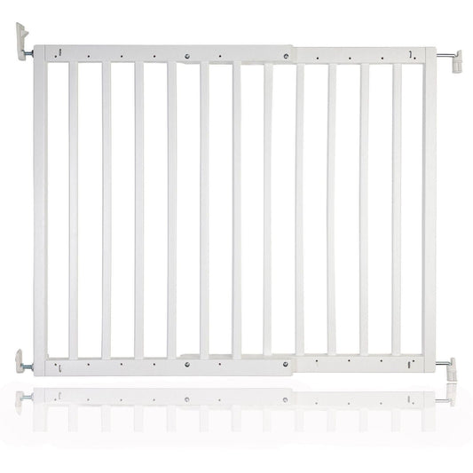 Safetots Chunky Wooden Screw Fit Stair Gate White 63.5-105.5cm