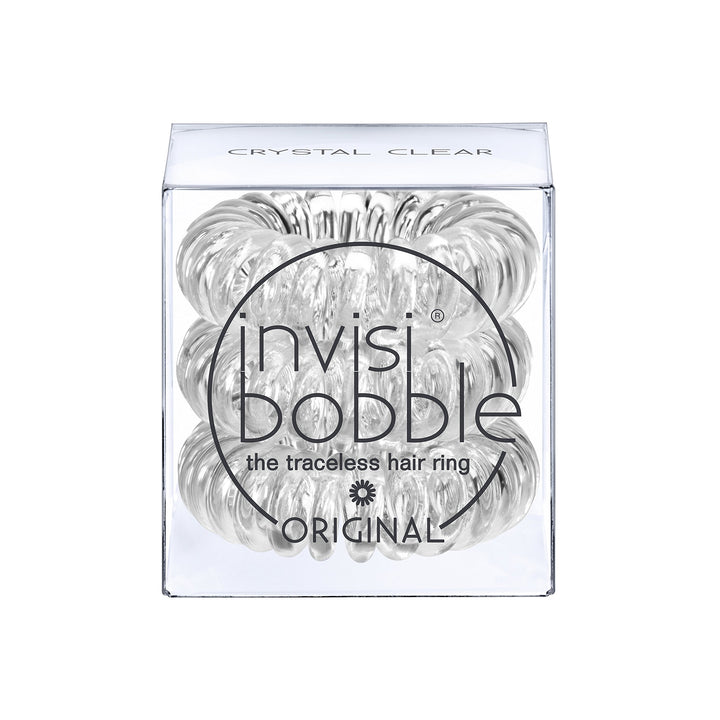 INVISIBOBBLE Hair Ring Crystal Clear 3 Pack Strong Traceless Ponytail Holder