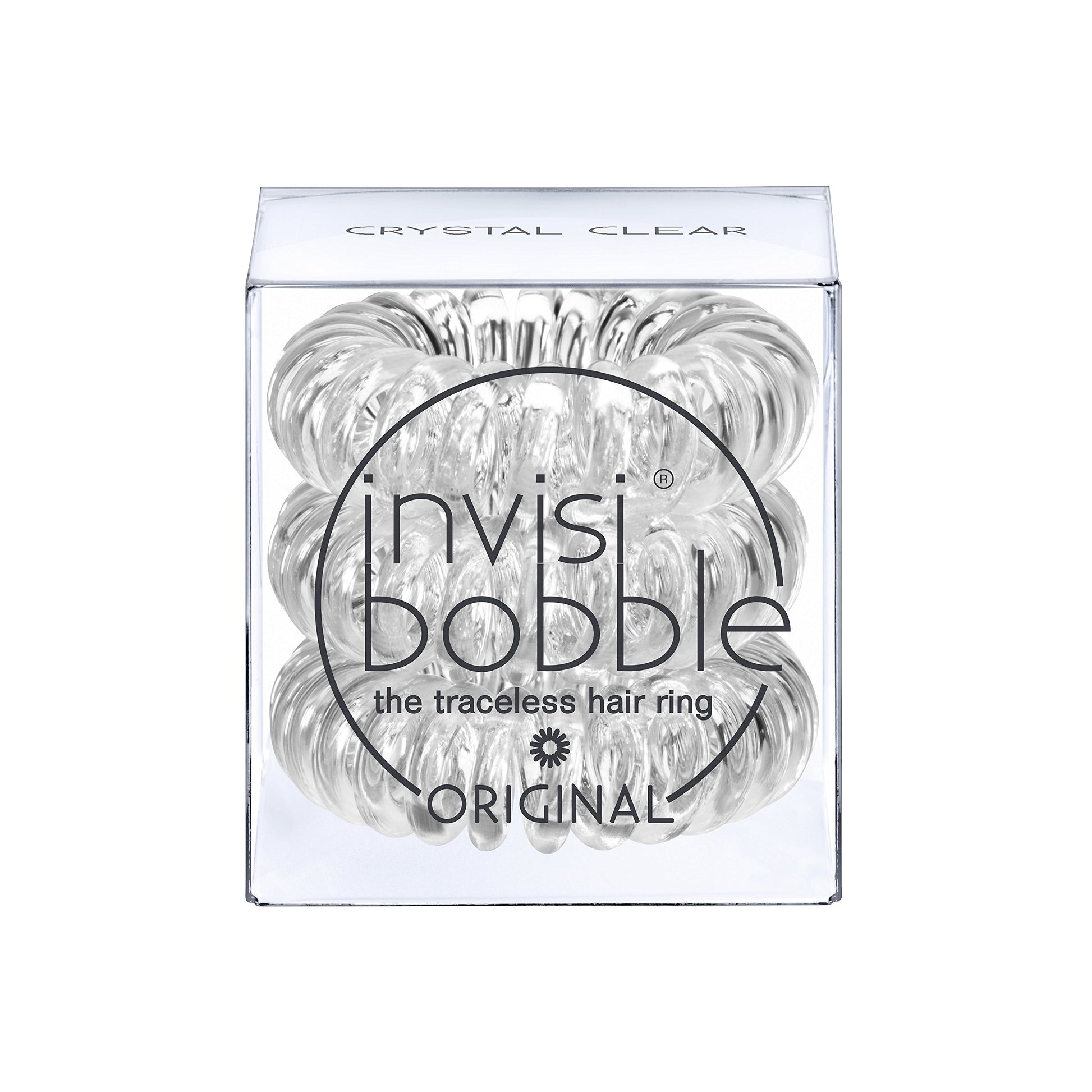 INVISIBOBBLE Original Clear Hair Tie 3 x 3 Pack Spiral Traceless Strong Hold Hair Rings