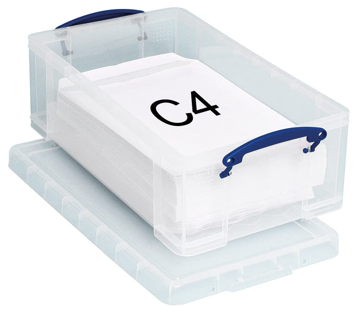 Really Useful Plastic Storage Box 12 Litre Clear with Handles
