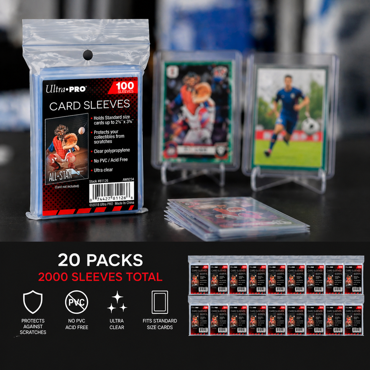 Ultra Pro 2000 Clear Soft Sleeves - 20 Packs Trading Card Protection