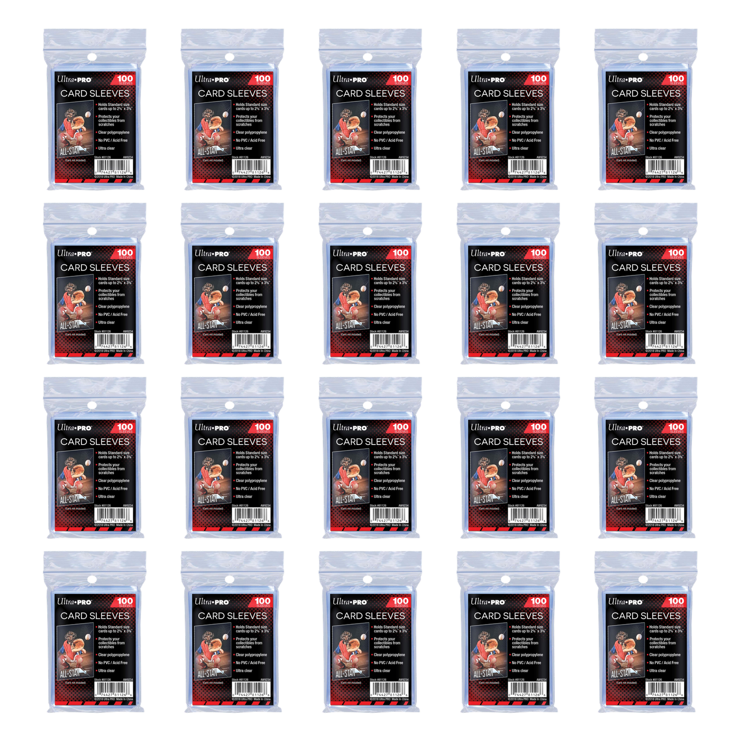 Ultra Pro 2000 Clear Soft Sleeves - 20 Packs Trading Card Protection