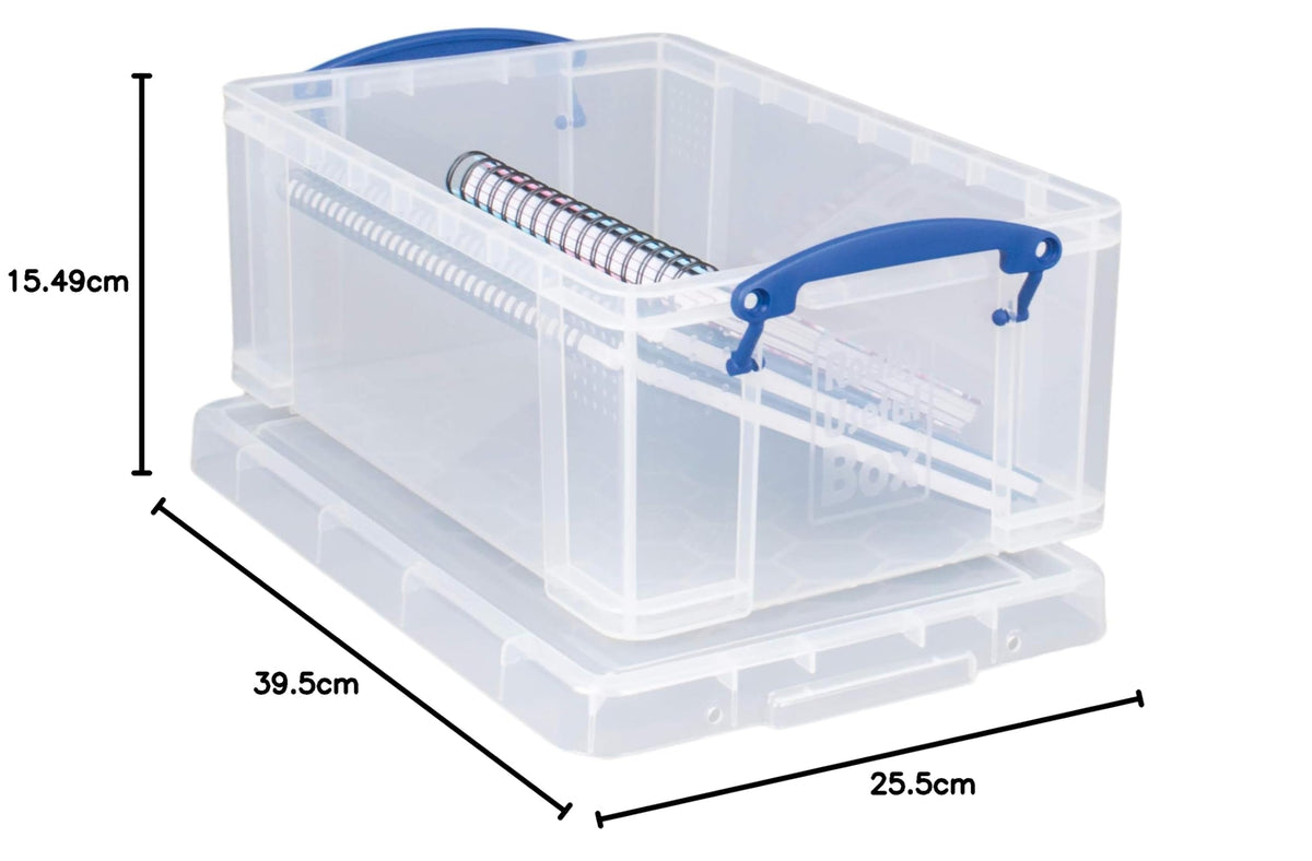 Really Useful Box 9 Litre Clear Plastic Storage Box with Lid