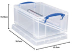 Really Useful Box 9 Litre 3x Pack Clear Plastic Storage Container with Clip Handles & Lid