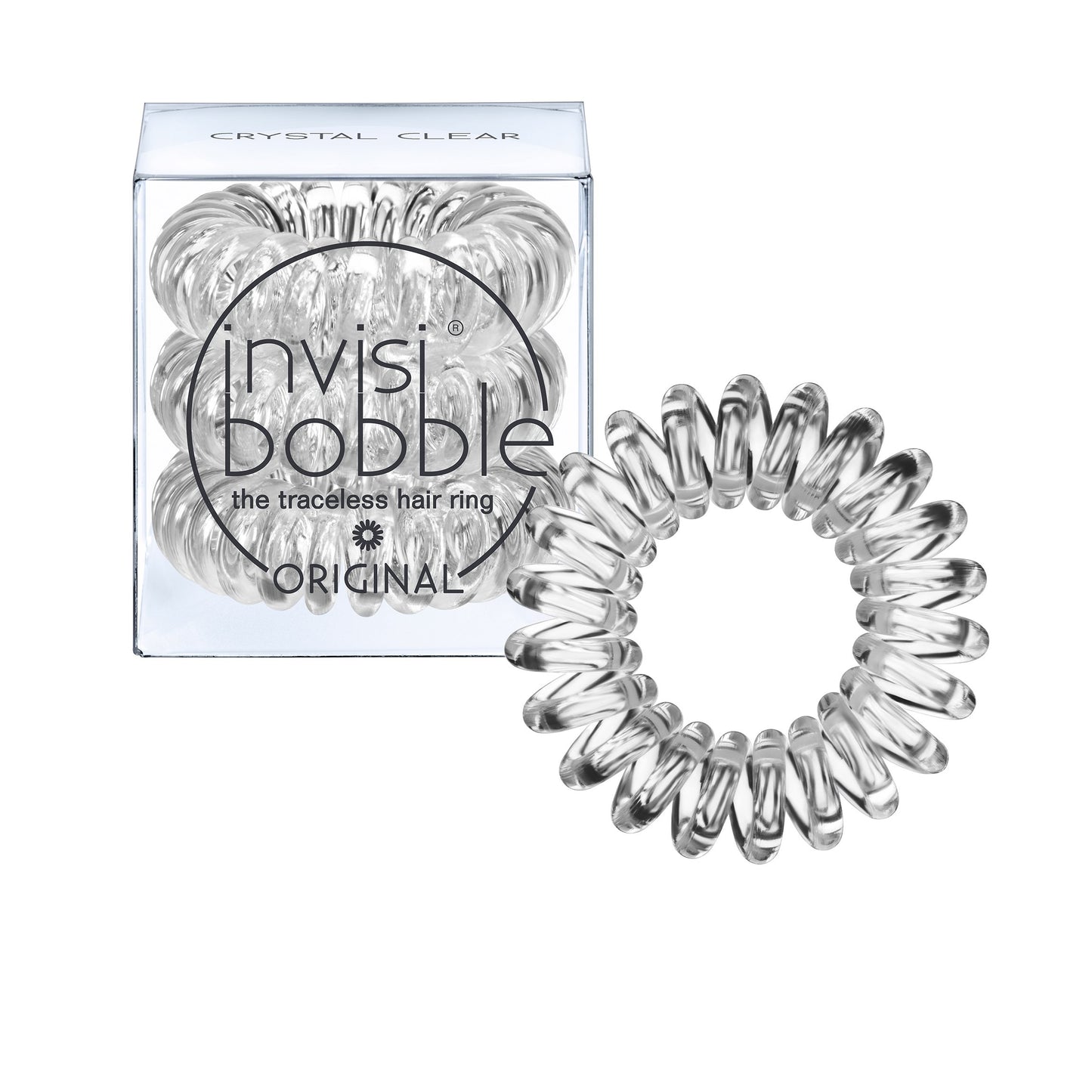 INVISIBOBBLE Original Clear Hair Tie 3 x 3 Pack Spiral Traceless Strong Hold Hair Rings