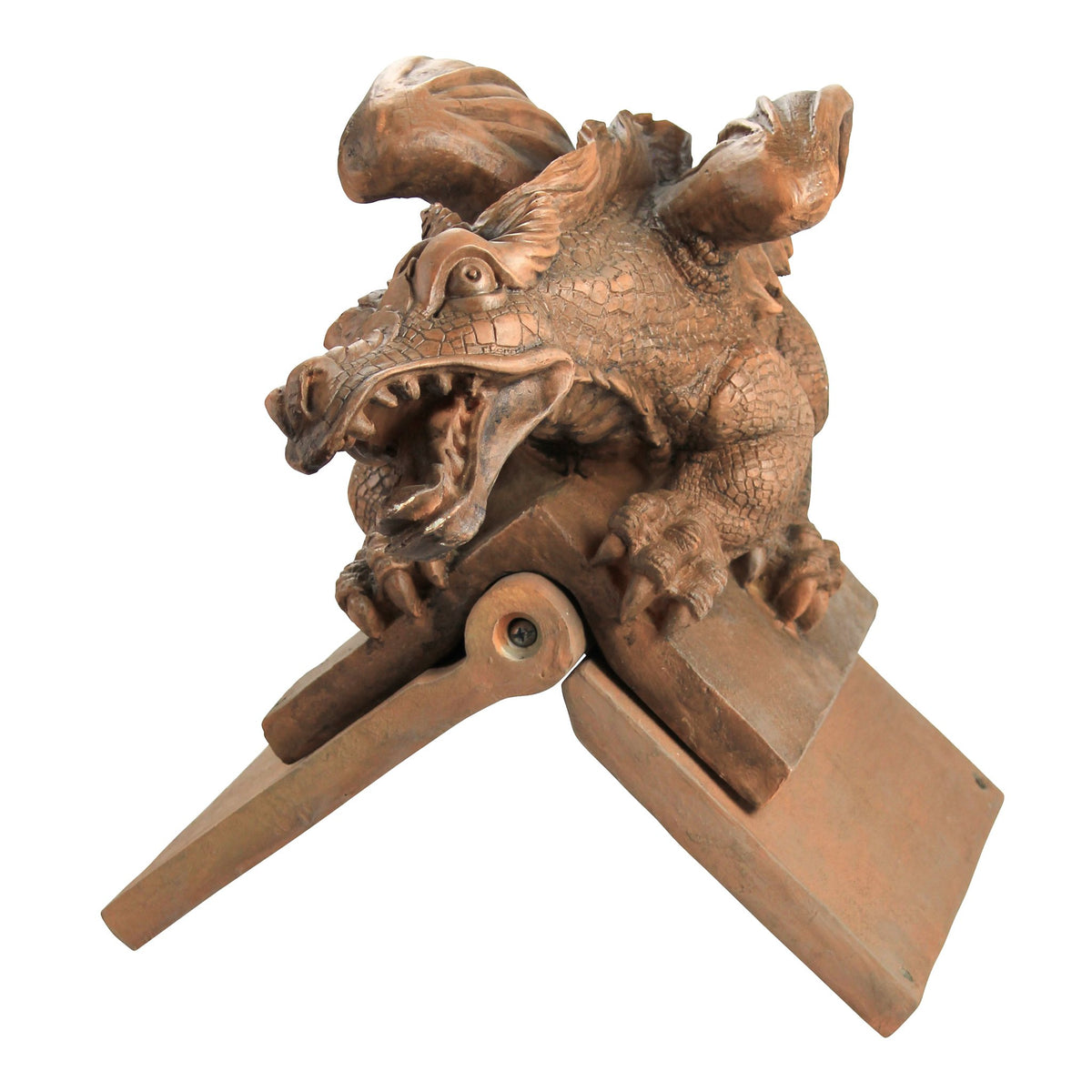 Design Toscano Apex Winged Dragon Sculptural Roof Cresting in Brown