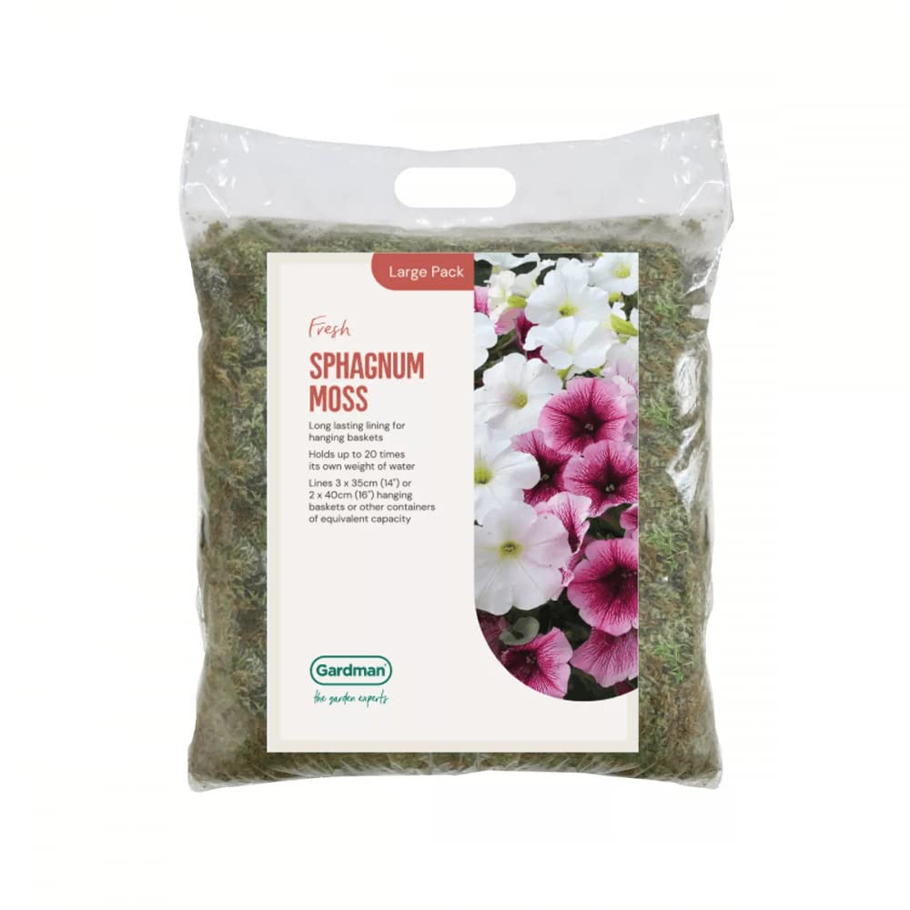 Gardman Fresh Sphagnum Moss Large Pack 35cm 40cm Hanging Basket