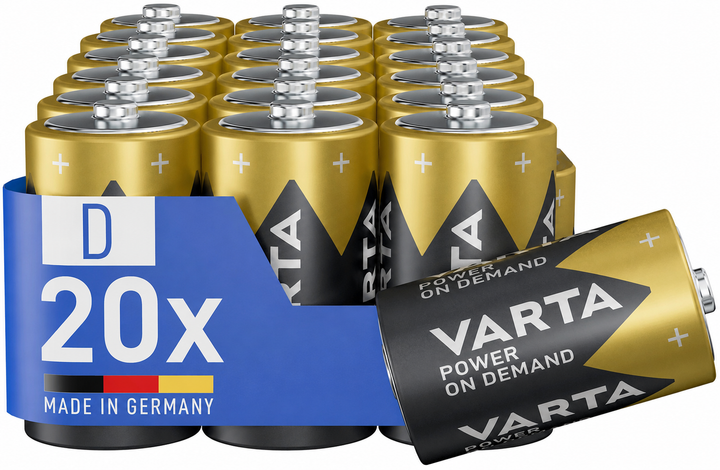 VARTA D Mono Alkaline Powerful Batteries Pack of 20 - Power on Demand