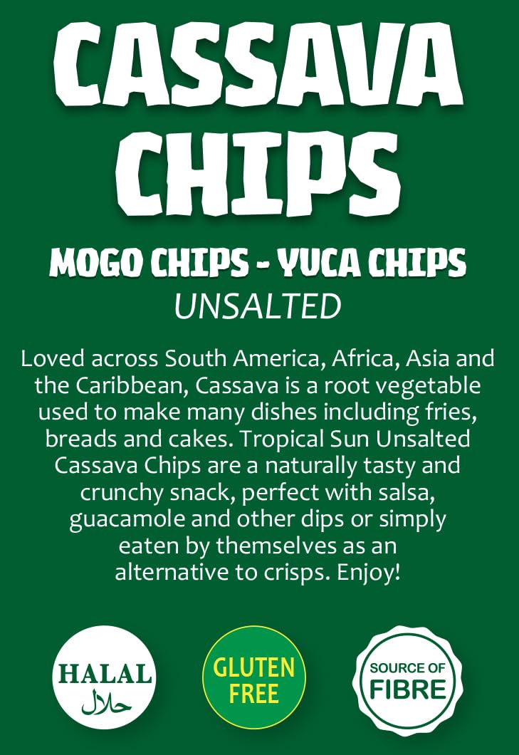 Tropical Sun Cassava Chips Unsalted 80g - (pack of 12)