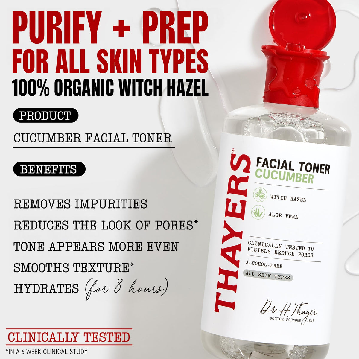 Thayers Witch Hazel Facial Toner Cucumber Aloe Vera 355ml - Alcohol-Free & All Skin Types