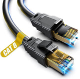 Akake Cat 8 Ethernet Cable Heavy Duty High Speed Internet Network , Professional LAN Cable Shielded in Wall Indoor&Outdoor (1M) in Black