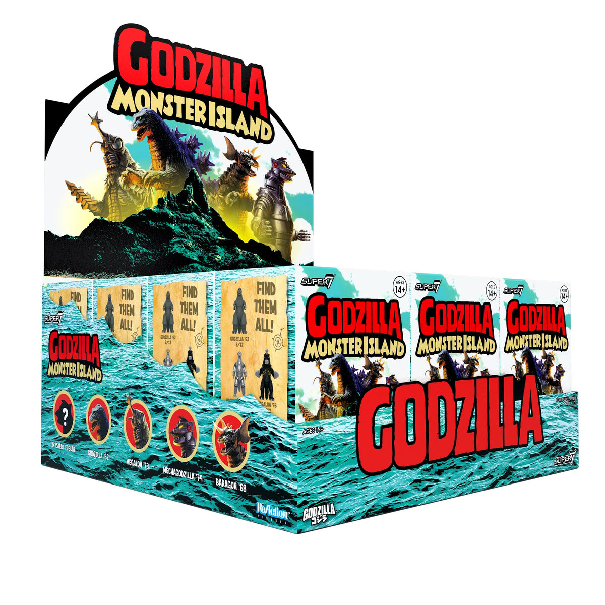 Super7 Toho Godzilla Monster Island Blind Box 12 Pack Action Figures