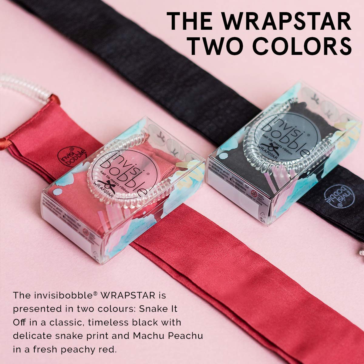 INVISIBOBBLE Wrapstar Elastic Hair Tie in Black x 5 Packs for Various Hairstyles
