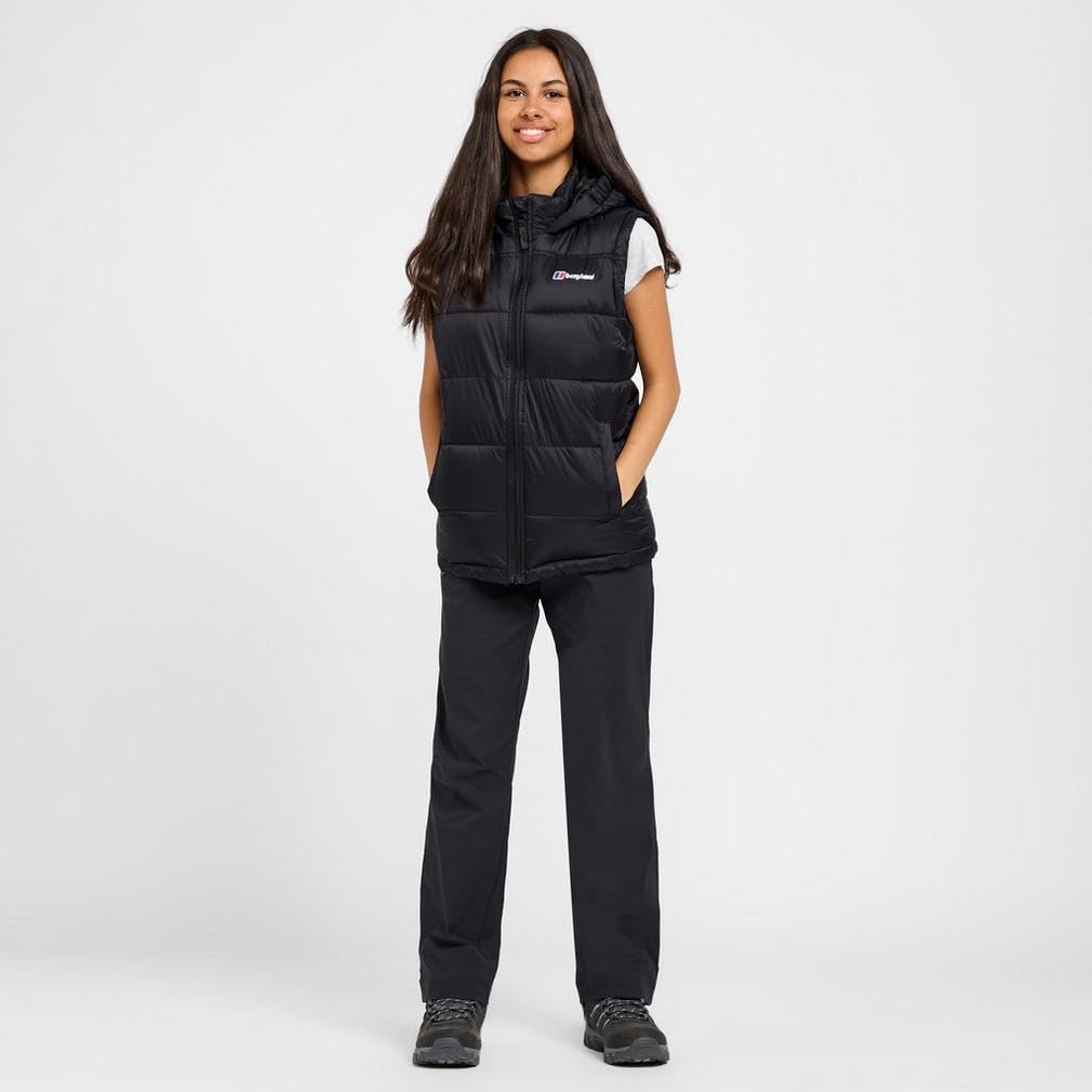 Berghaus Kid's 14-15yrs Burham Gilet with Hood, Water-Resistant Black Bodywarmer