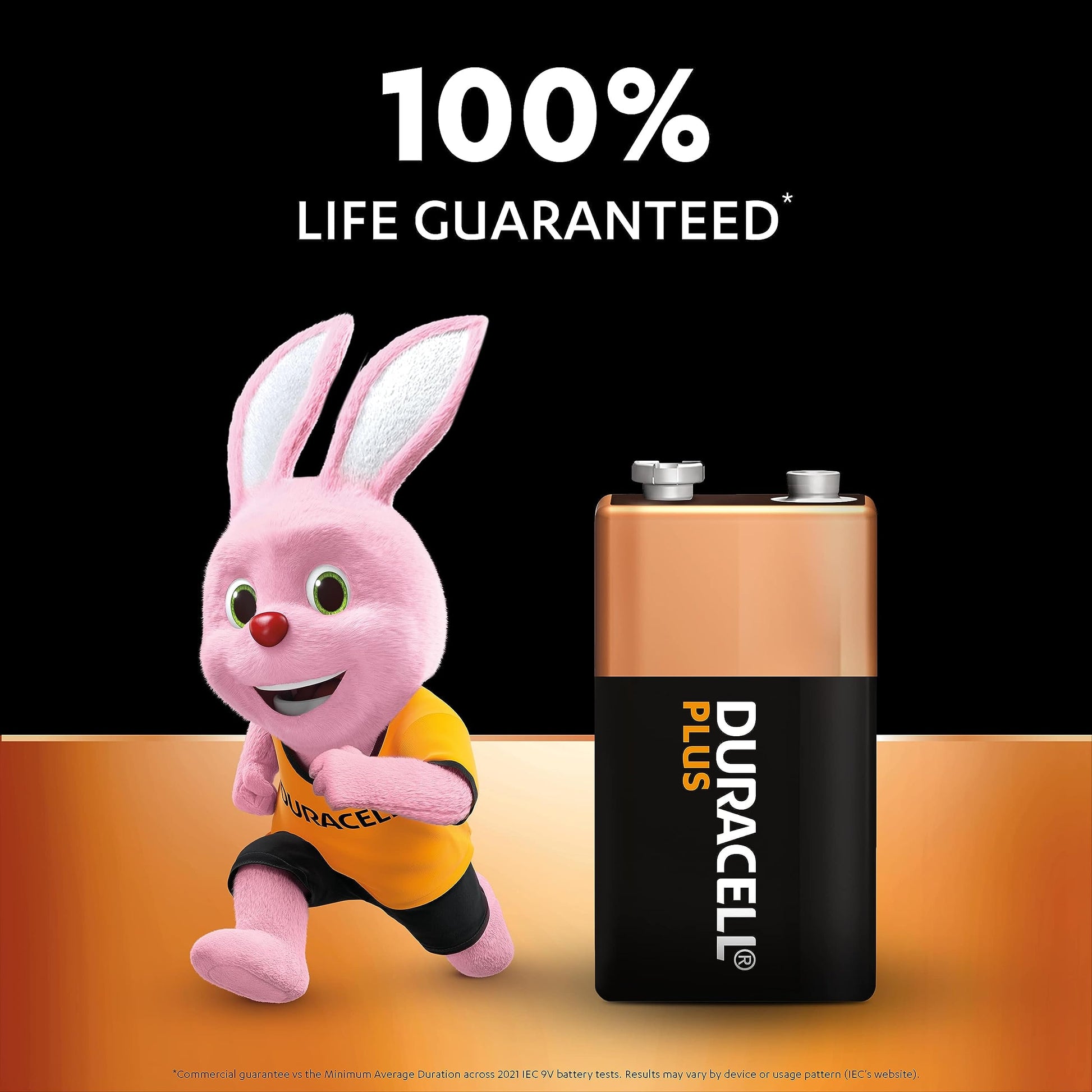 Duracell Plus 9V Batteries 2 Pack - Alkaline Power Guaranteed