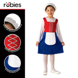 Rubies Tudor Girl Costume Fancy Dress Red Blue White 8-10 Years
