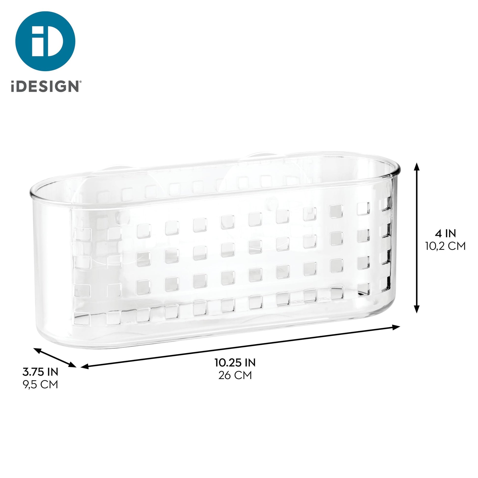 iDesign Shower Caddy Suction Cup Bathroom Storage Shelf - Transparent 