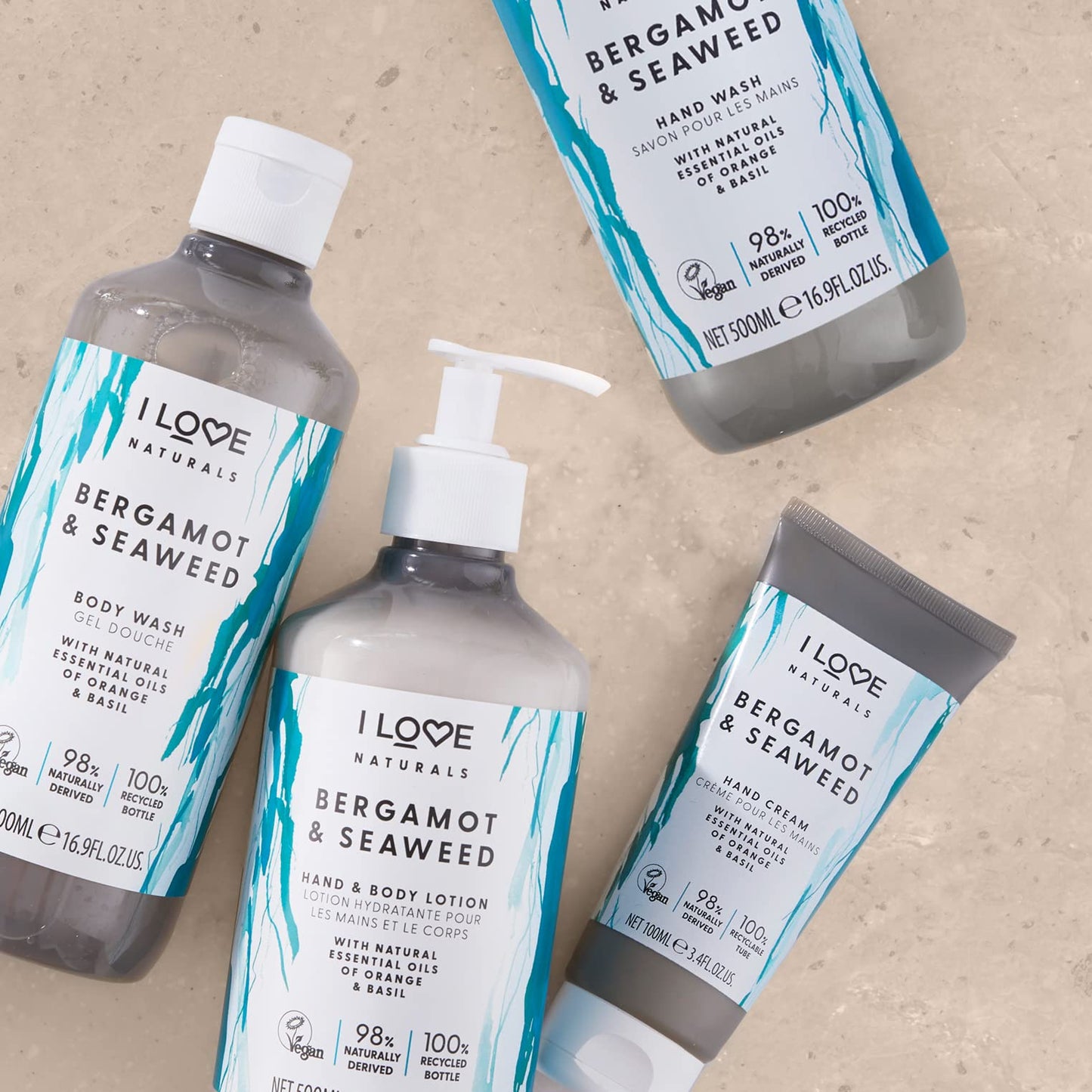 I Love Naturals Bergamot & Seaweed Hand Body Lotion 500ml with Natural Essential Oils