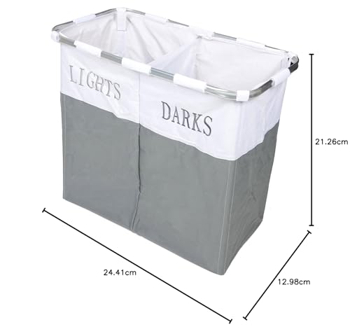 COUNTRY CLUB Lights and Dark Folding Laudry Basket Hamper Washing