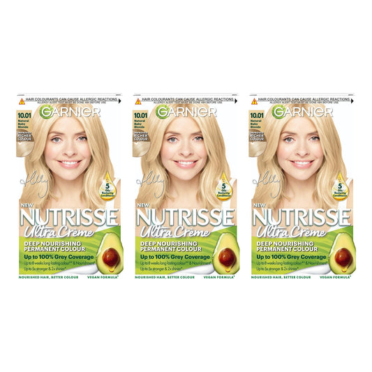 Garnier Nutrisse Ultra Crème Permanent Hair Dye 10.01 Natural Baby Blonde (pack of 3)