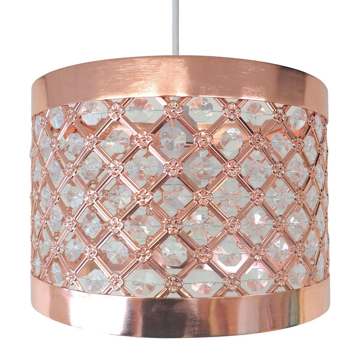 Moda Sparkly Ceiling Pendant Light Shade Fitting - Metal Copper Design