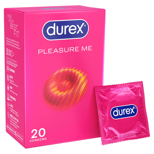 Durex Pleasure Me Max Ribbed & Dotted Condoms, 20 Pack (2 Packs of 10)