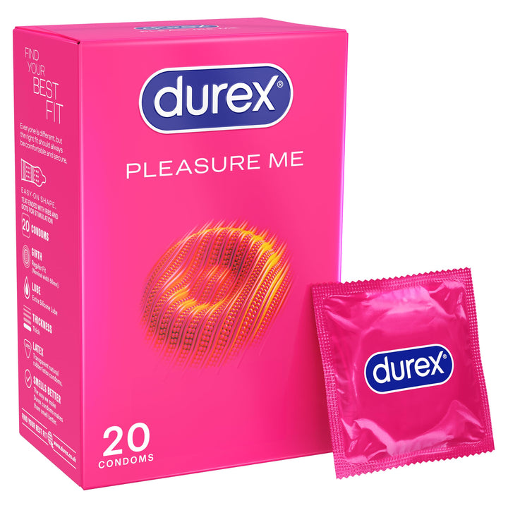 Durex Pleasure Me Max Ribbed & Dotted Condoms, 20 Pack (2 Packs of 10)