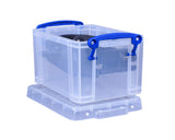 Really Useful Box 1.6 Litre Clear Plastic Storage Container 2x Pack with Clip Handles