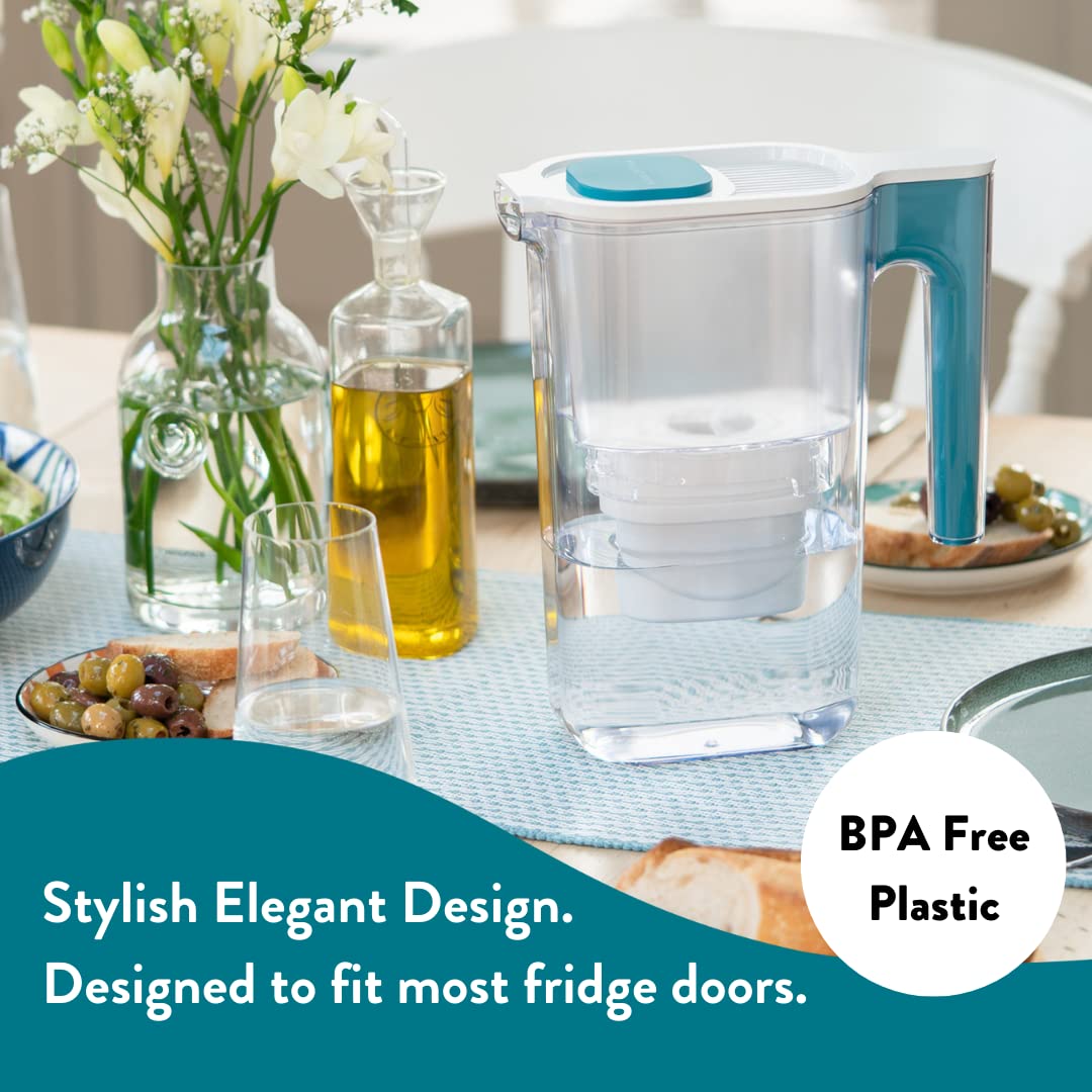 Aqua Optima Perfect Pour Water Filter Jug 2.4L Blue + 3 Evolve+ Cartridges