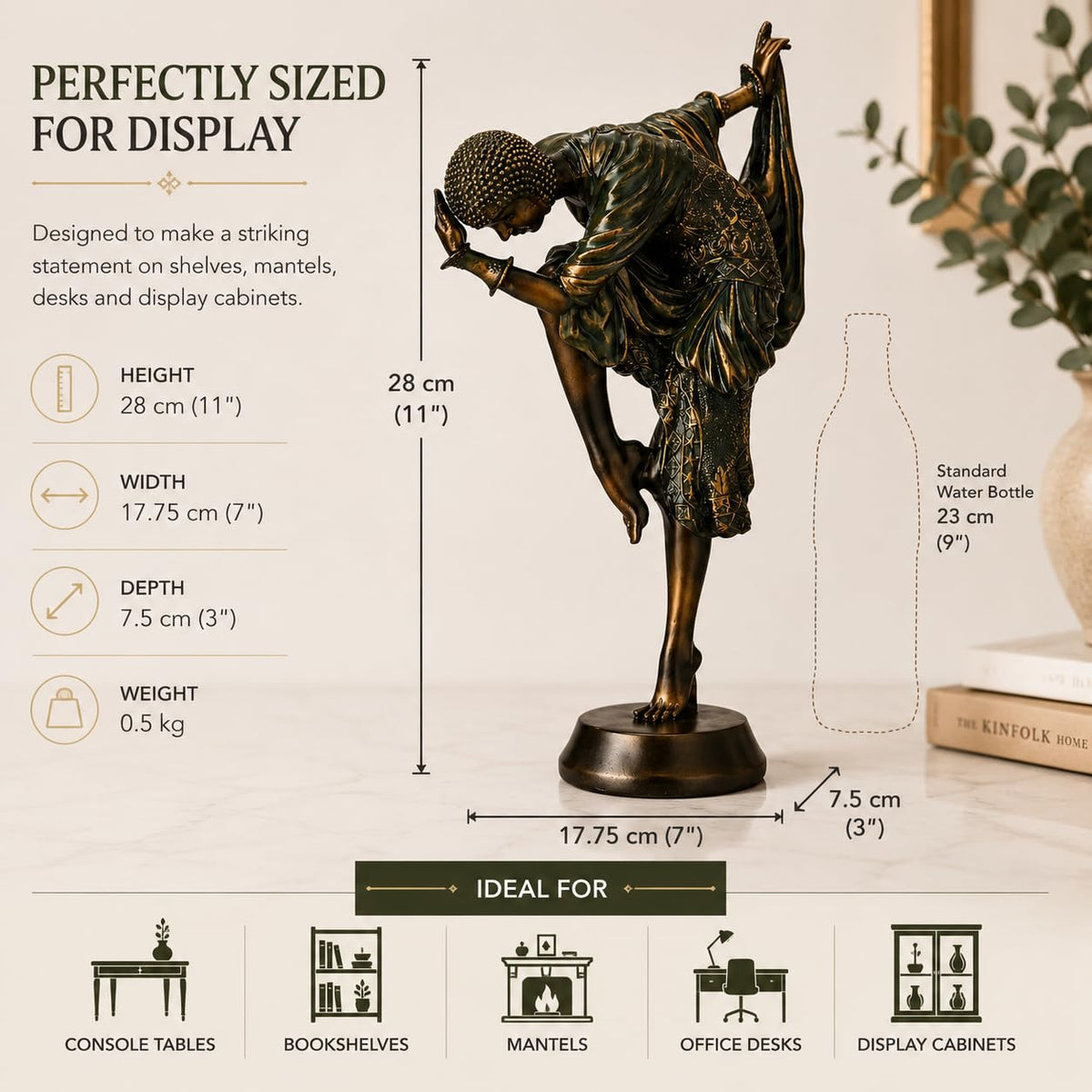 Design Toscano Snake Dancer Art Deco Sculpture Beige Figurine
