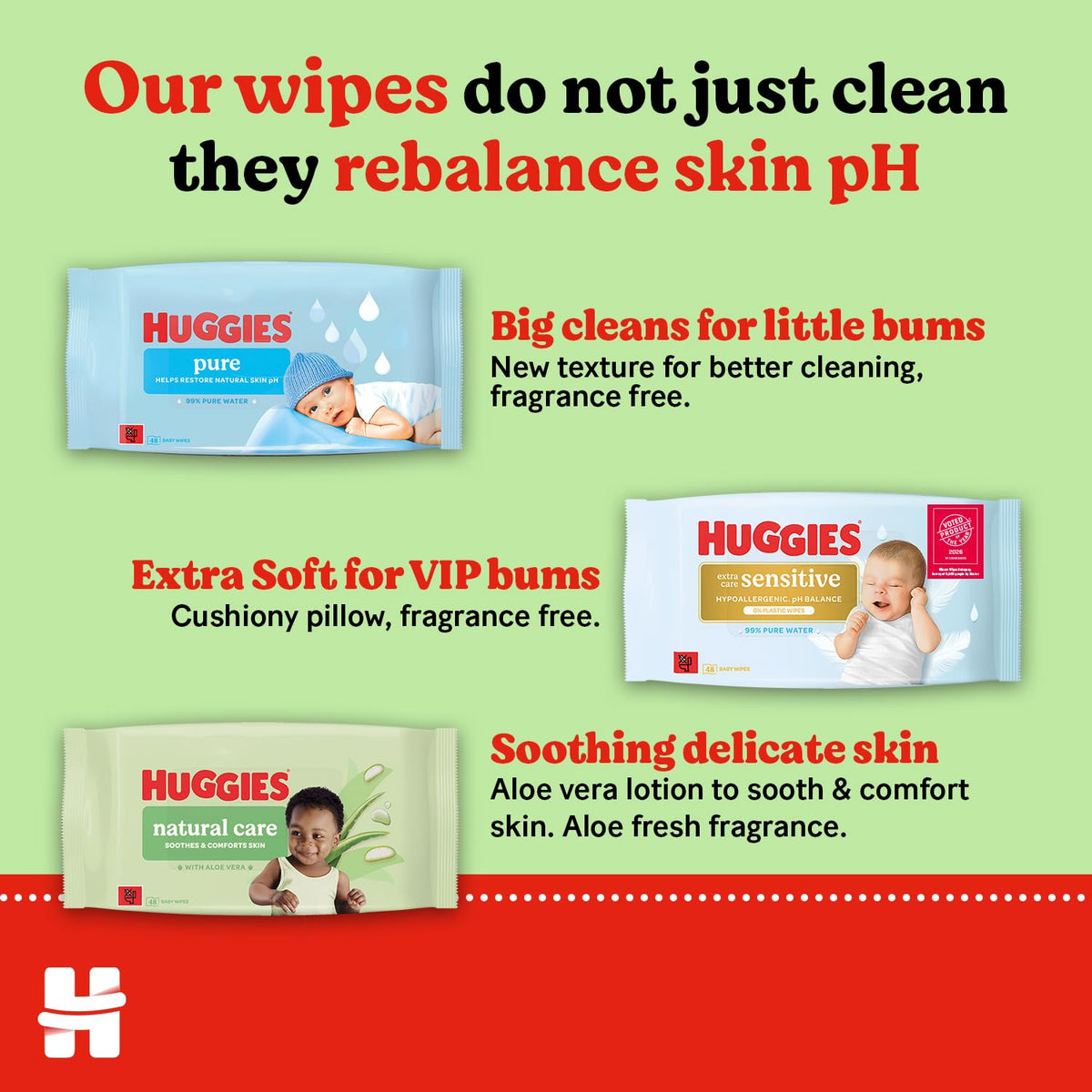 Huggies Natural Care Baby Wipes 12 x 48 Pack | 576 Wipes