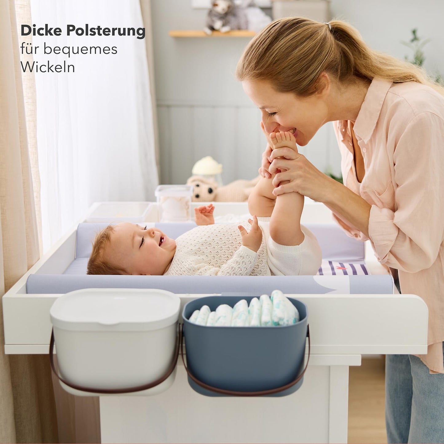 Baby Changing Mat Wedge Town Design 50x70cm Waterproof Pad in Grey/White