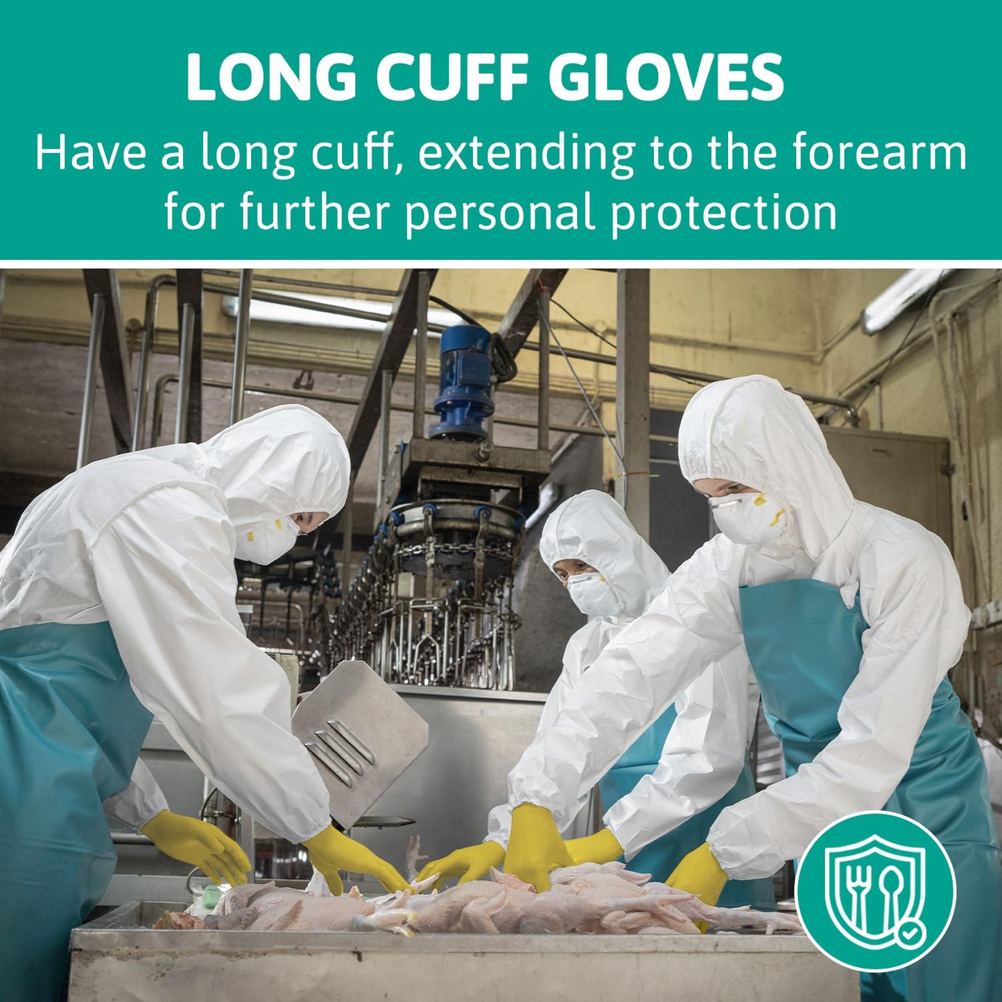 Ansell AlphaTec 87-086 Chemical Protection Gloves, Long Cuff Size L - 12 Pairs