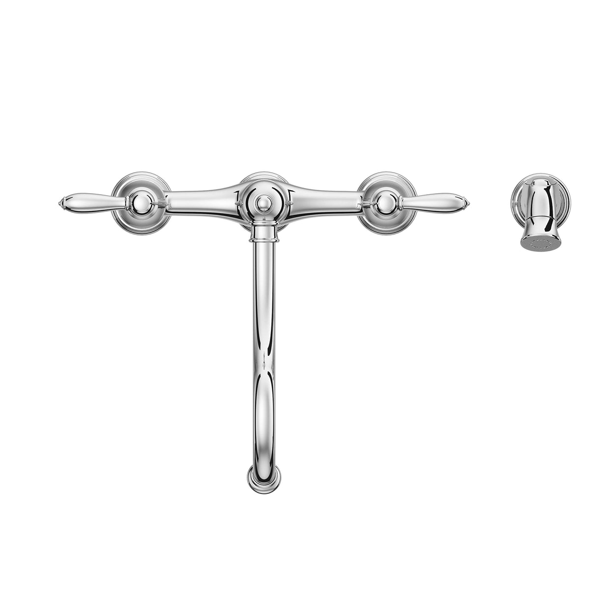 Pfister Courant Bridge Kitchen Faucet Polished Chrome with Side Sprayer