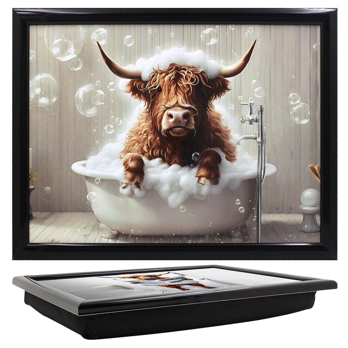 Lesser & Pavey Urban Art Highland Cow Laptray with Cushion