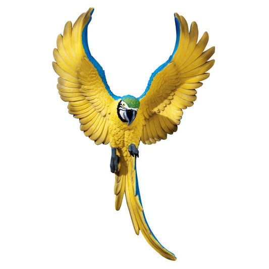 Design Toscano Flapping Macaw Bird Wall Sculpture 40.5cm Indoor Tropical Decor
