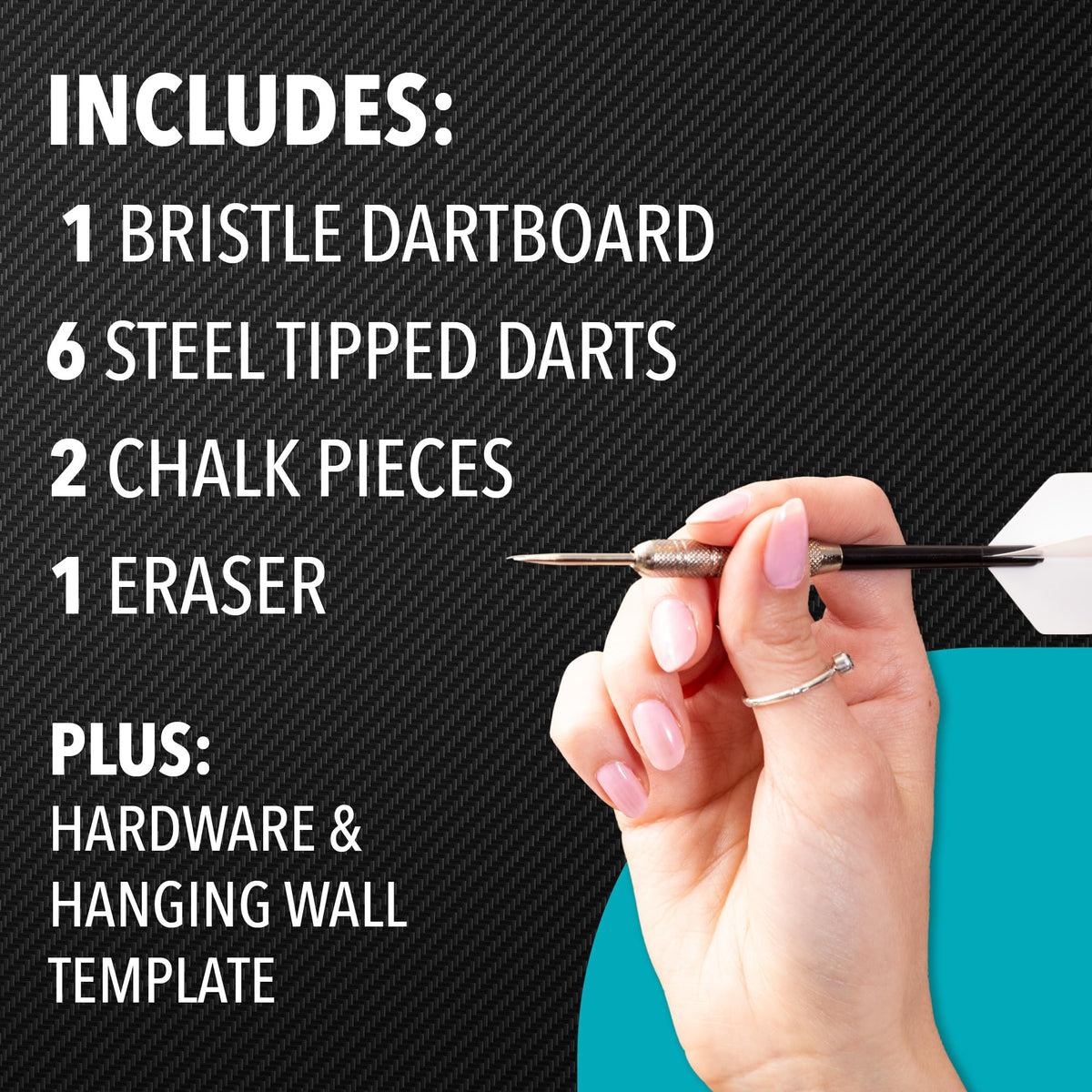 EastPoint Sports Cambridge Bristle Dartboard & Cabinet Set in Black - Complete Competition Dart Set