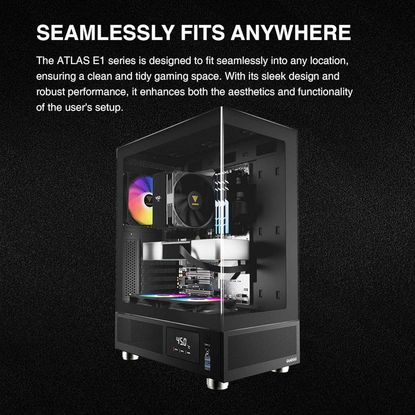 GAMDIAS Atlas E1 ATX Mid-Tower Gaming Case 3 x 120mm ARGB Fans