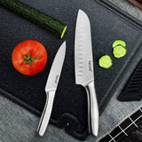 hecef Premium Kitchen Knife Set of 5 - Chef, Bread, Santoku & Paring Knifes