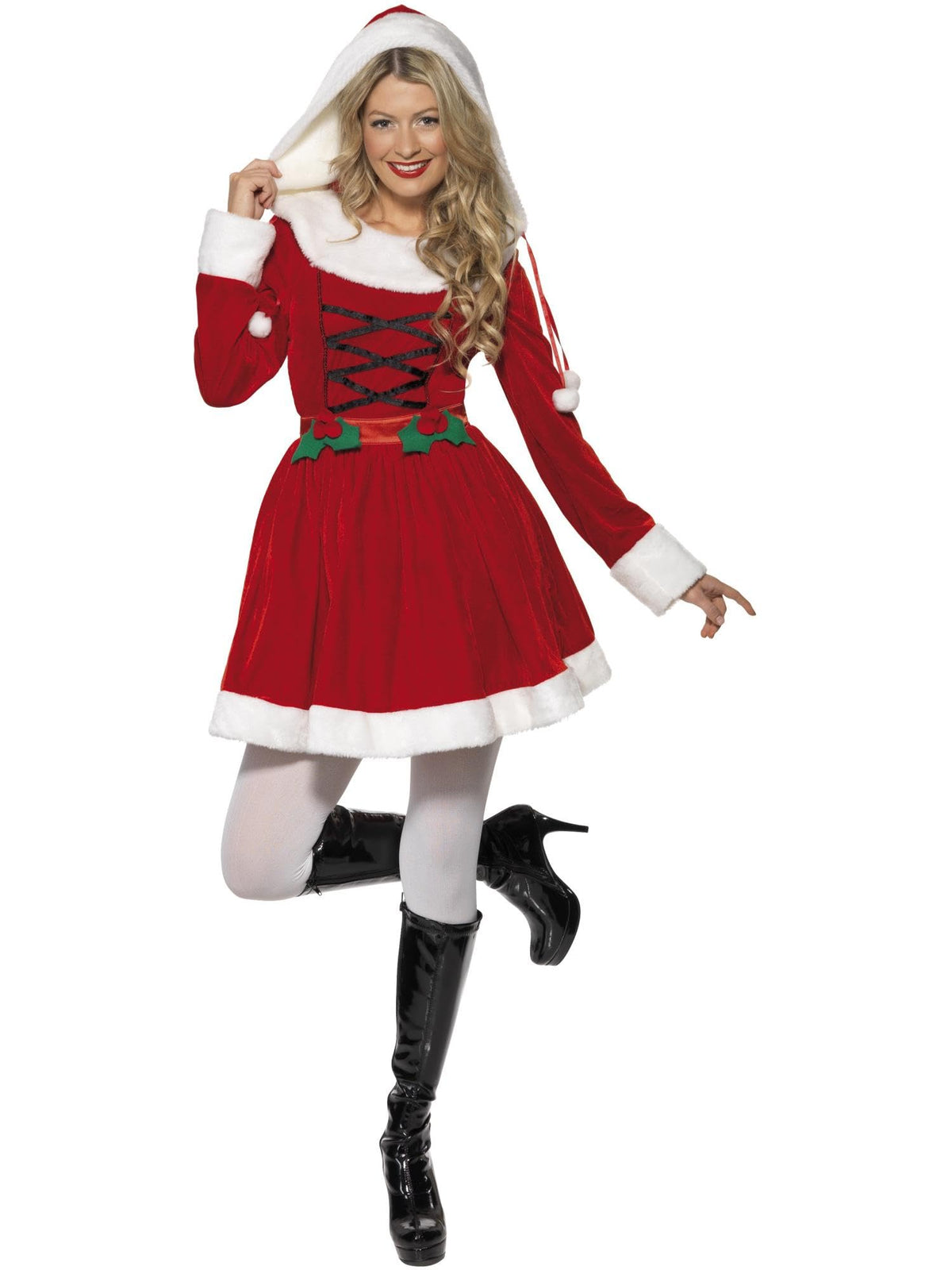 Smiffys Miss Santa Costume Red Dress Women's Size 8-10