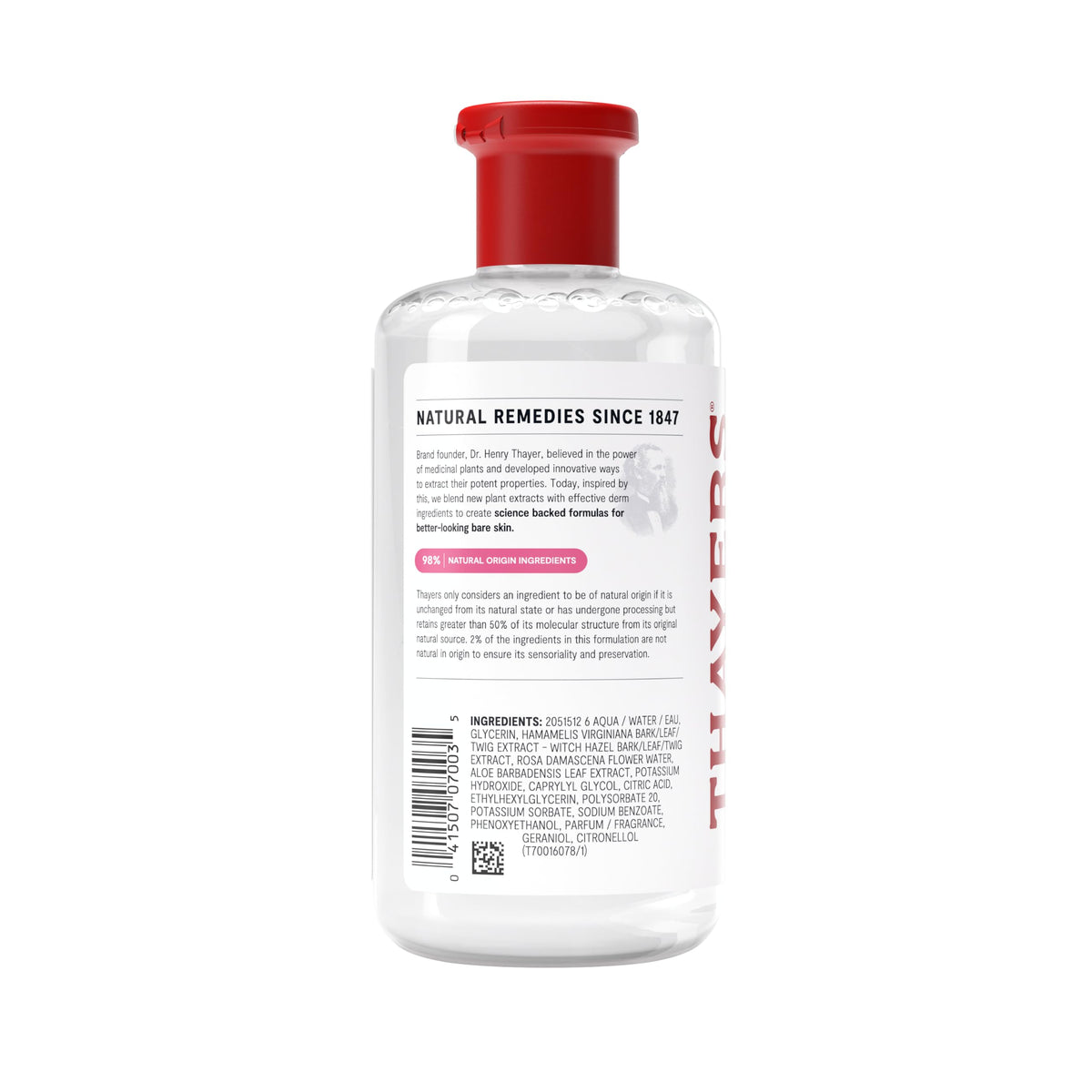 Thayers Rose Petal Witch Hazel Facial Toner With Aloe Vera 355ml - Alcohol-Free & All Skin Types