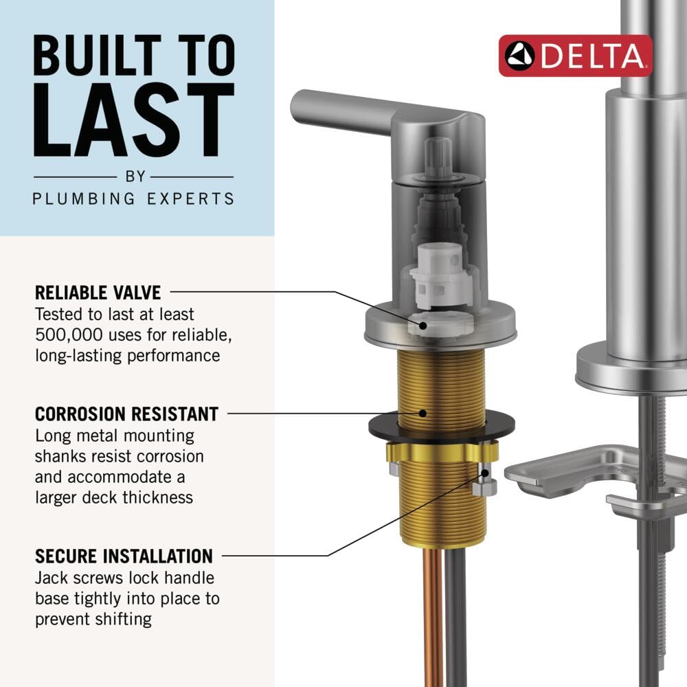 Delta Nicoli Widespread Bathroom Faucet Chrome 3 Hole Sink with 2 Handles