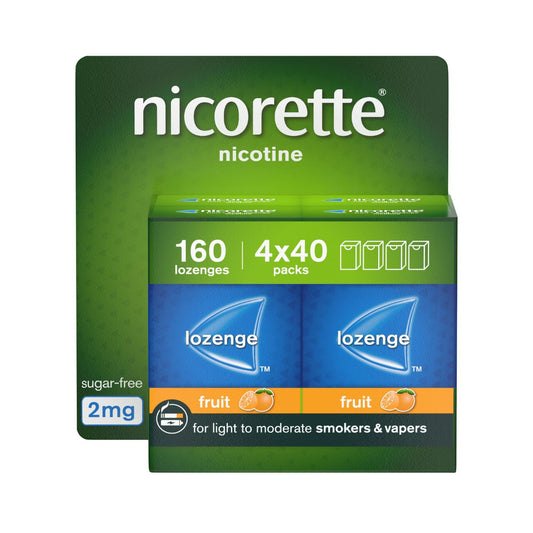 Nicorette Fruit 2mg Nicotine Lozenges, 160 Pack (4 x 40)