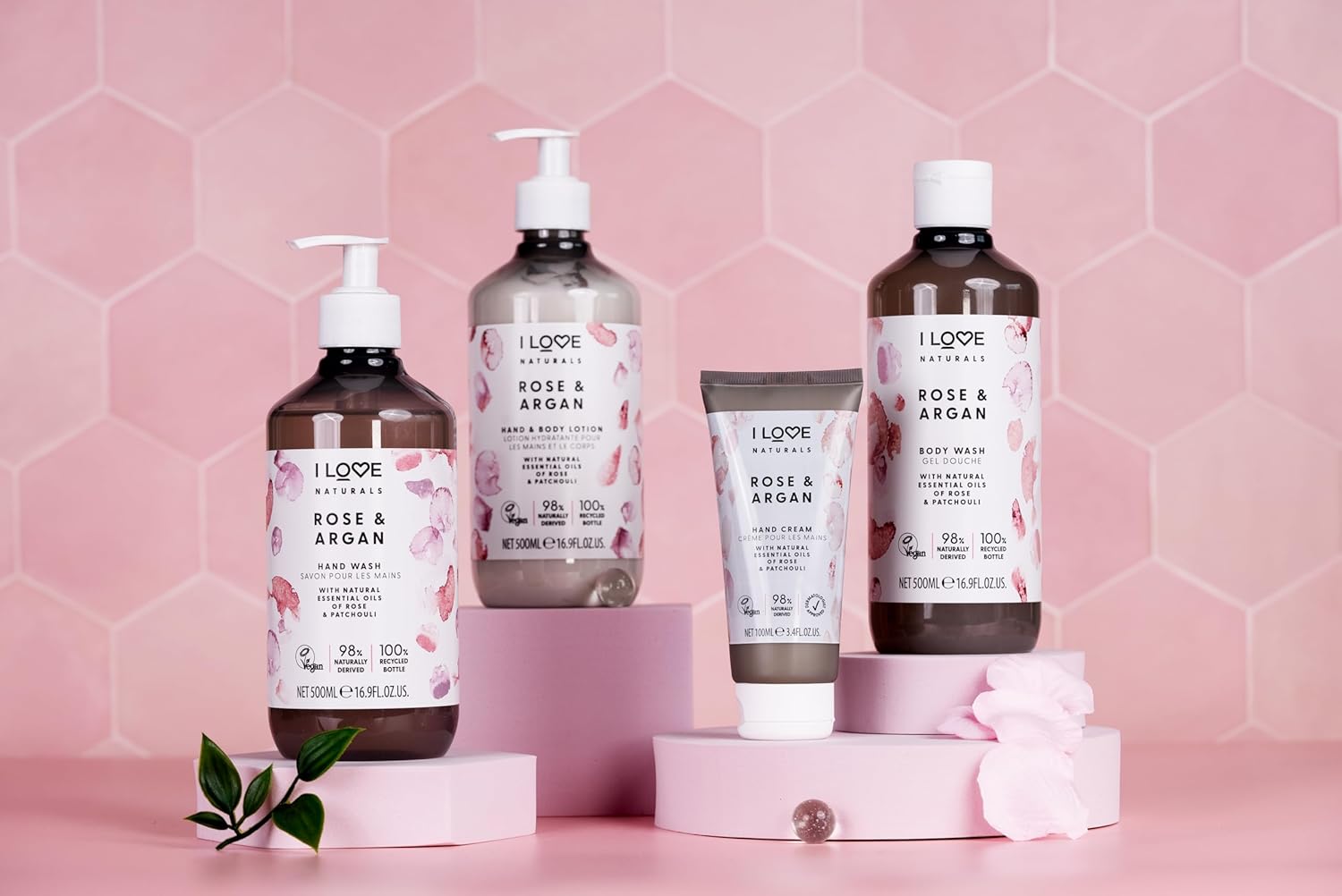 I LOVE Naturals Rose & Argan Hand Wash - Natural Essentials Oil Formula