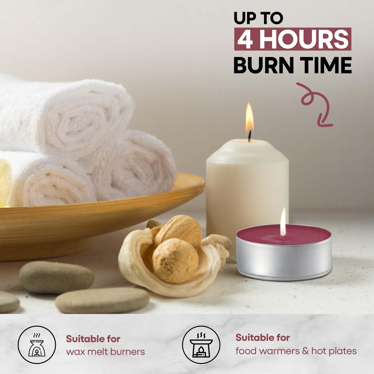 Price's Candles Petali Mixed Berries Scented Tealights 25 Pack, 4-5 Hour Burn Time