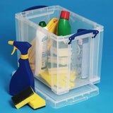 Really Useful Box 19 Litre Clear Plastic Storage Box with Locking Lid
