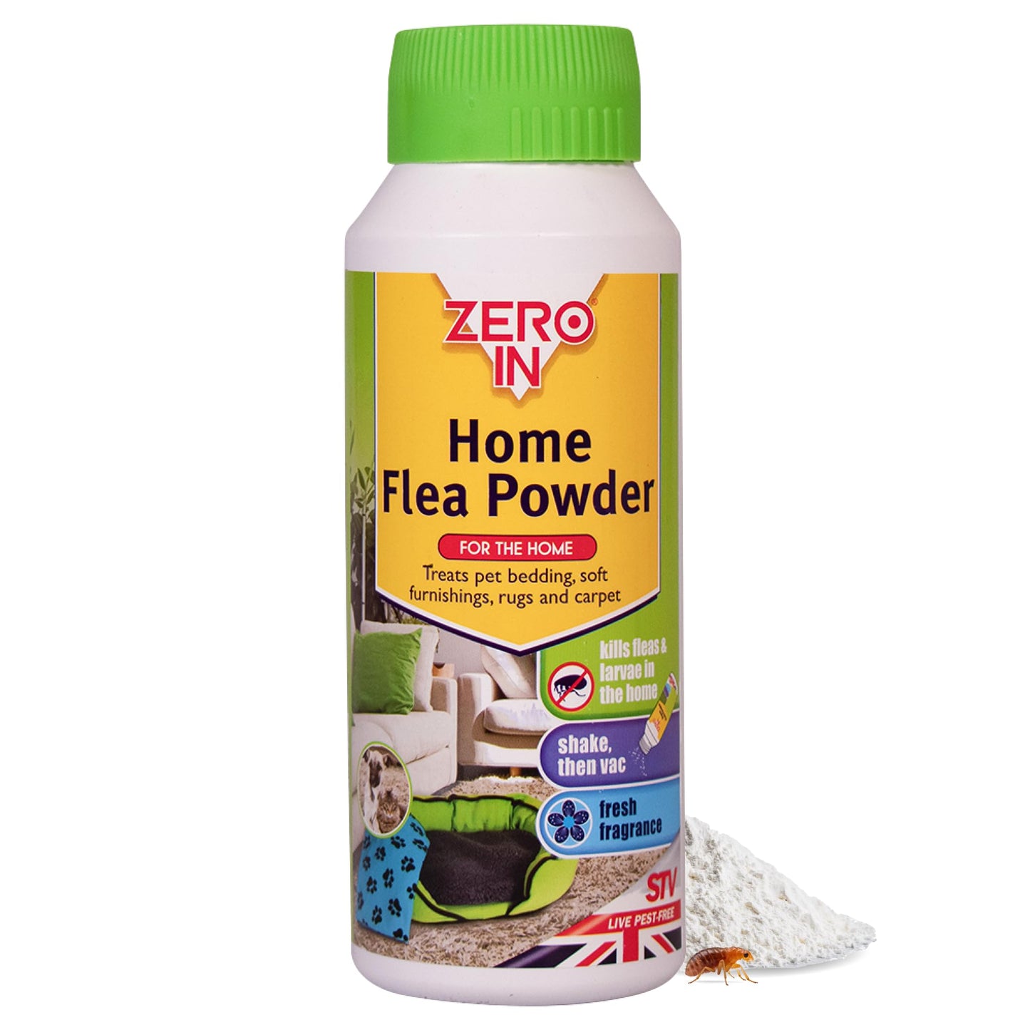Zero In Home Flea Powder 300g - Controls Fleas & Larvae